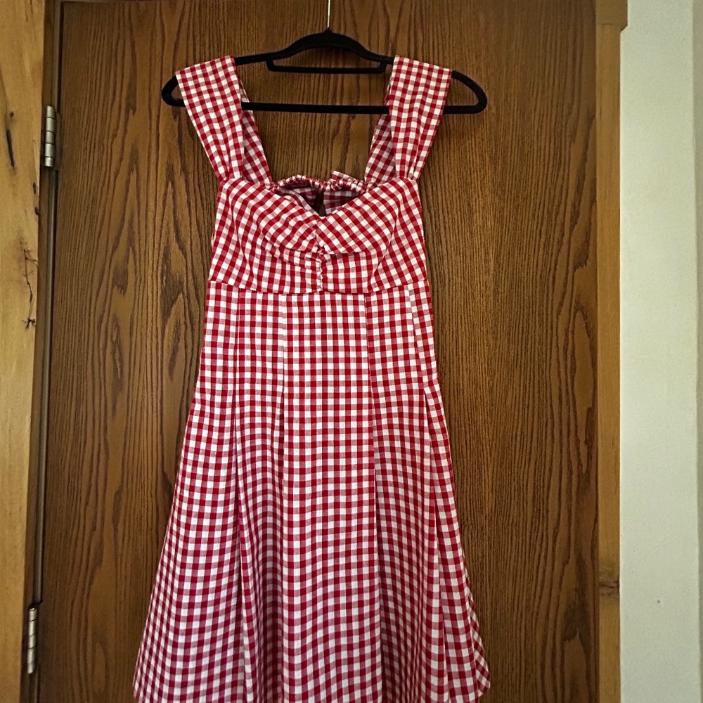 Adorable red and white country dress